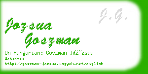 jozsua goszman business card